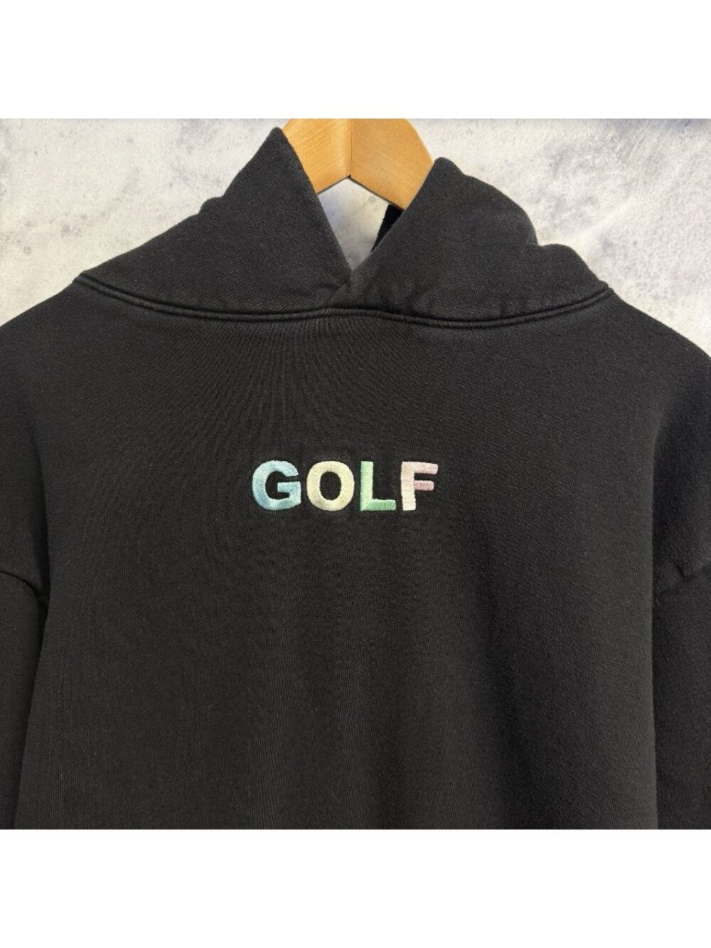 Golf Wang Hoodie Sweatshirt Mens XL Black Embroidered Logo Skate